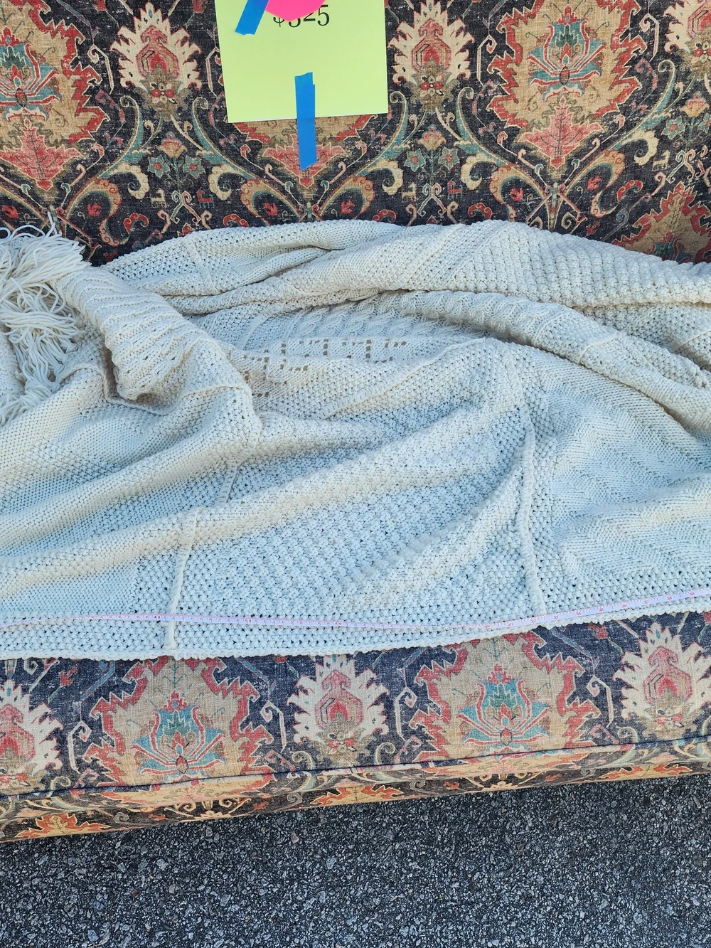 Cream Cable-Knit Handmade Crochet Afhgan